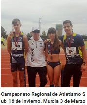 Campeonato Regional de Atletismo Sub-16 de Invierno. Murcia 3 de Marzo de 2018.